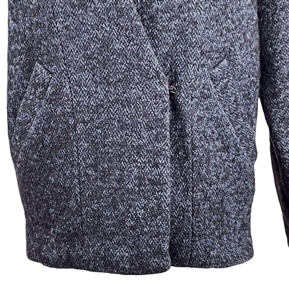 See By Chloe Collarless Cocoon Wool Alpaca Jacket Gray Herringbone Size 4 - Picture 5 of 16